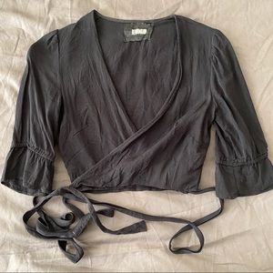 Reformation Wrap Top True Black